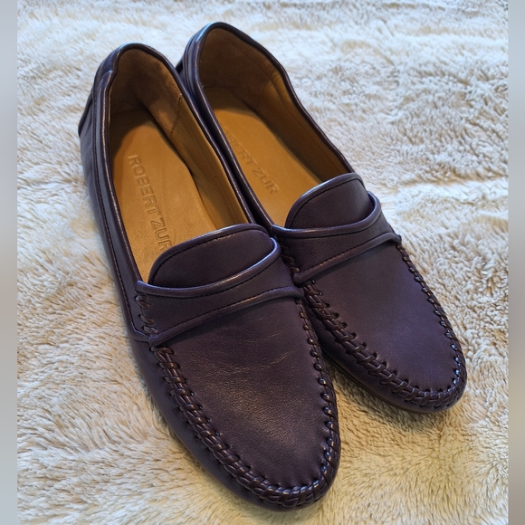 Robert Zur Purple Leather Loafers - 6.5 - Picture 1 of 10
